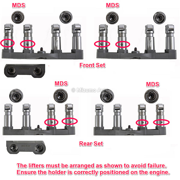 o-chang　デリカ　皮　短パイプ Set of MDS Lifters Fits 05-18 Chrysler Dodge Jeep Ram 5.7L OHV